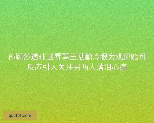 孙颖莎遭球迷辱骂王励勤冷眼旁观邱贻可反应引人关注另两人落泪心痛