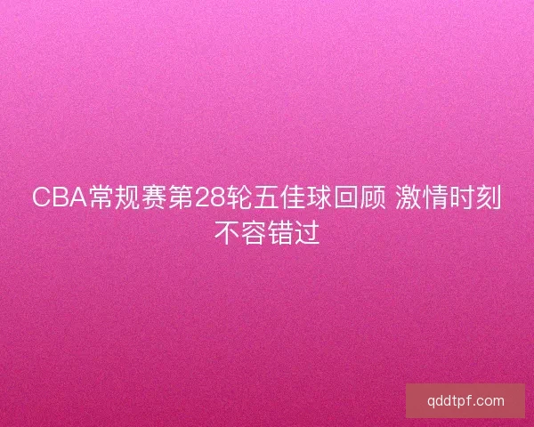 CBA常规赛第28轮五佳球回顾 激情时刻不容错过 CBA常规赛第28轮五佳球回顾 激情时刻不容错过