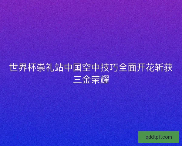 世界杯崇礼站中国空中技巧全面开花斩获三金荣耀 世界杯崇礼站中国空中技巧全面开花斩获三金荣耀