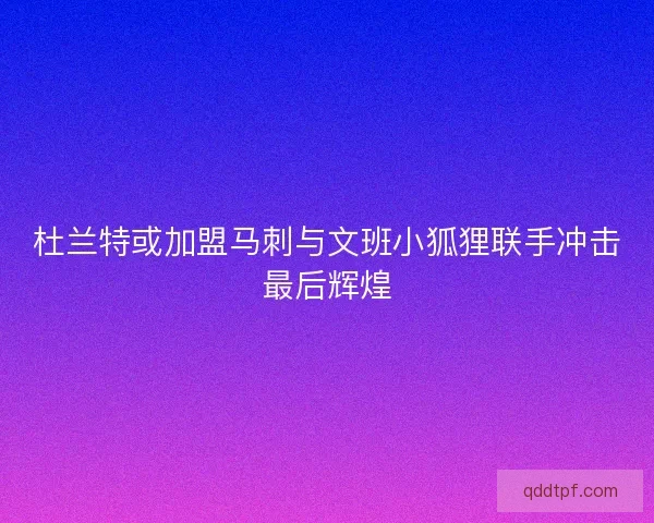 杜兰特或加盟马刺与文班小狐狸联手冲击最后辉煌 杜兰特或加盟马刺与文班小狐狸联手冲击最后辉煌