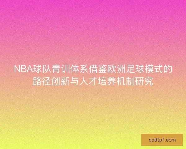 NBA球队青训体系借鉴欧洲足球模式的路径创新与人才培养机制研究
